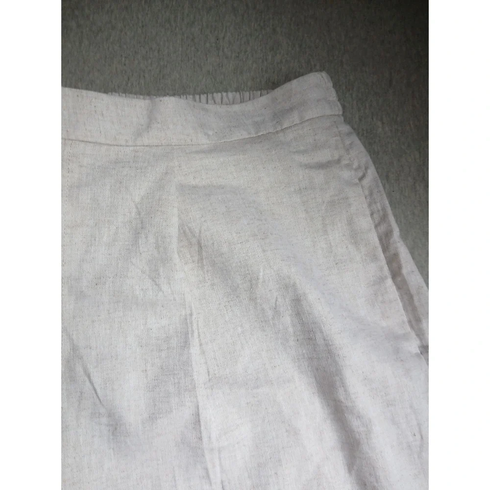 Banana Republic Pants Large Linen Flax Blend Super Wide Leg Pleated New